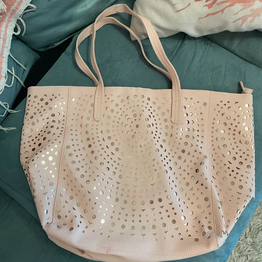 Pink Perforated Tote Bag